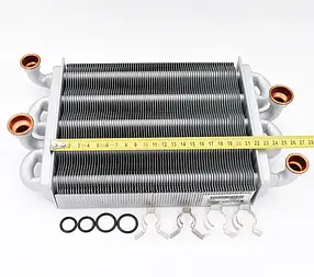 Теплообмінник Ferroli DomiProject C24D, F24D, FerEasy C24D, F24D - 39841310, 39837660 (c кліпсами), фото 2