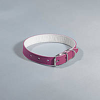 Ошейник для собак кожаный (двойной) "Барвы" ширина 18 мм, длина 28-36 см, розовый