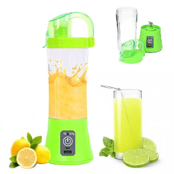 Портативний блендер для смузі 380 мл, 2000мАг, Juicer NG-01, Зелений /  Акумуляторний міні блендер / Фітнес блендер