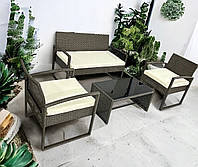 Набор садовой мебели Pegie Prestige Ротанг Grey (диван + 2 стула + стол)