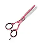 Професійні ножиці філірувальні Jaguar White Pastell plus ES40 Offset Berry розмір 5,5