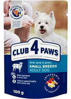 Вологий корм для собак у соусі Club 4 Paws Клуб 4 Лапи Premium pouch зі смаком ягняти 100 гр
