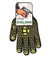 Перчатки трикотажные черные рабочие из ПВХ DOLONI - (667)