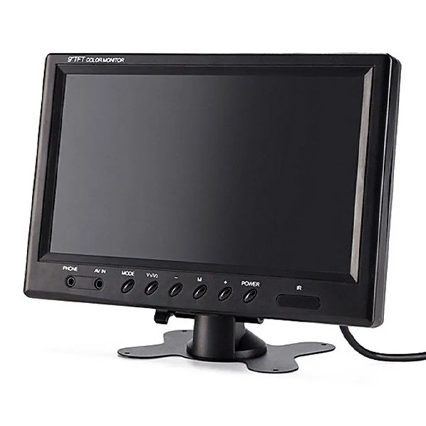 Монітор для камери заднього огляду + рамка в підголівник чорний, фото 1