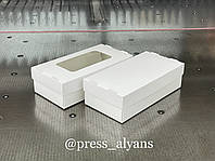 Упаковка для суші (200х100х60мм) біла З ВІКОНЦЕМ
