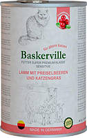 Влажный корм для котов Baskerville Sensitive Lamm Mit Preiselbeeren Ягненок с клюквой и кошачьей мятой 400 г