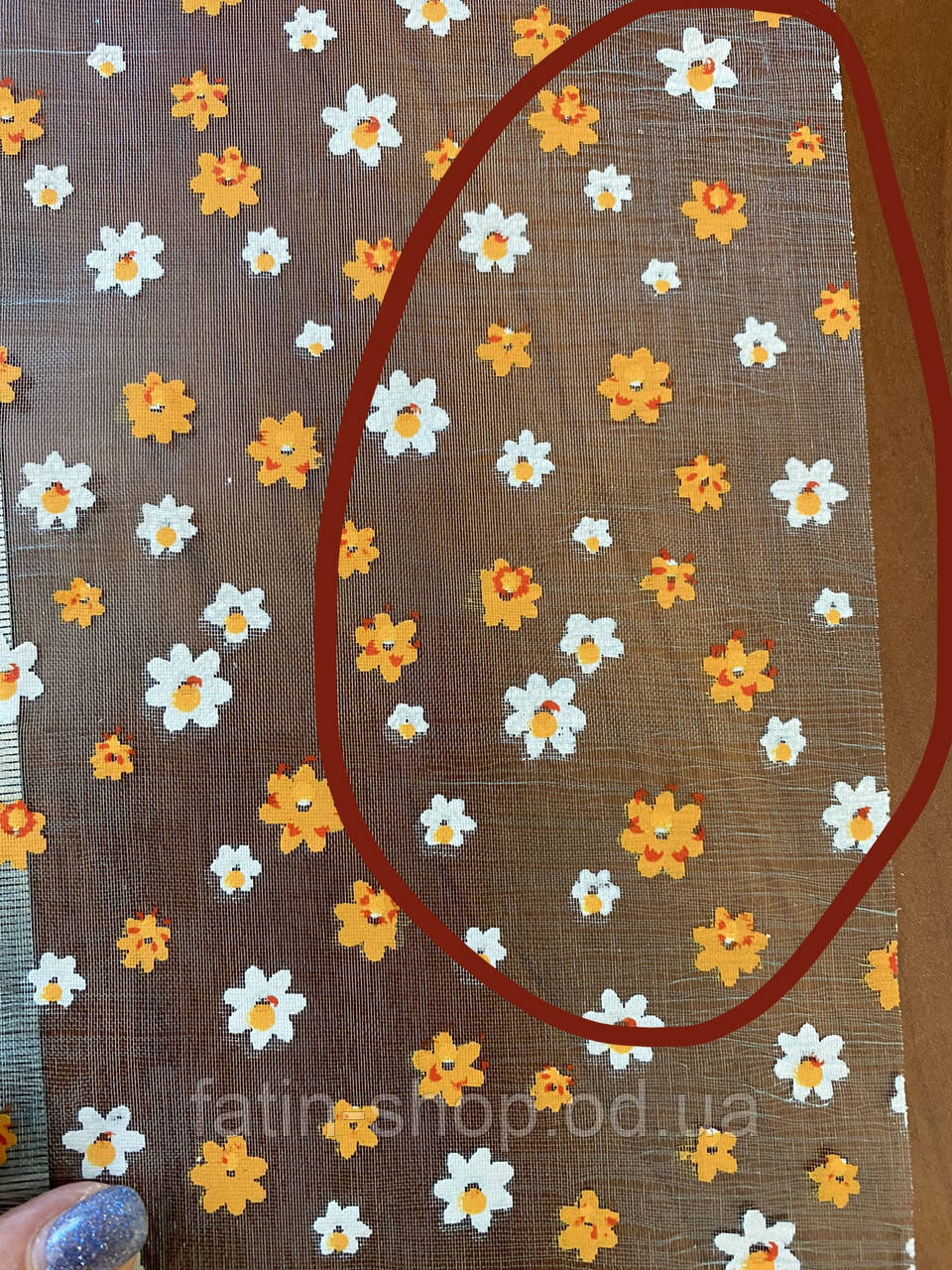 Органза Америка Flowers Колір Blue + Orange