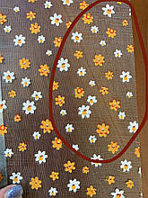 Органза Америка Flowers Колір Blue + Orange