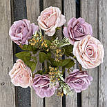 Букет троянд 56 см мікс персиково пудрових, фото 3