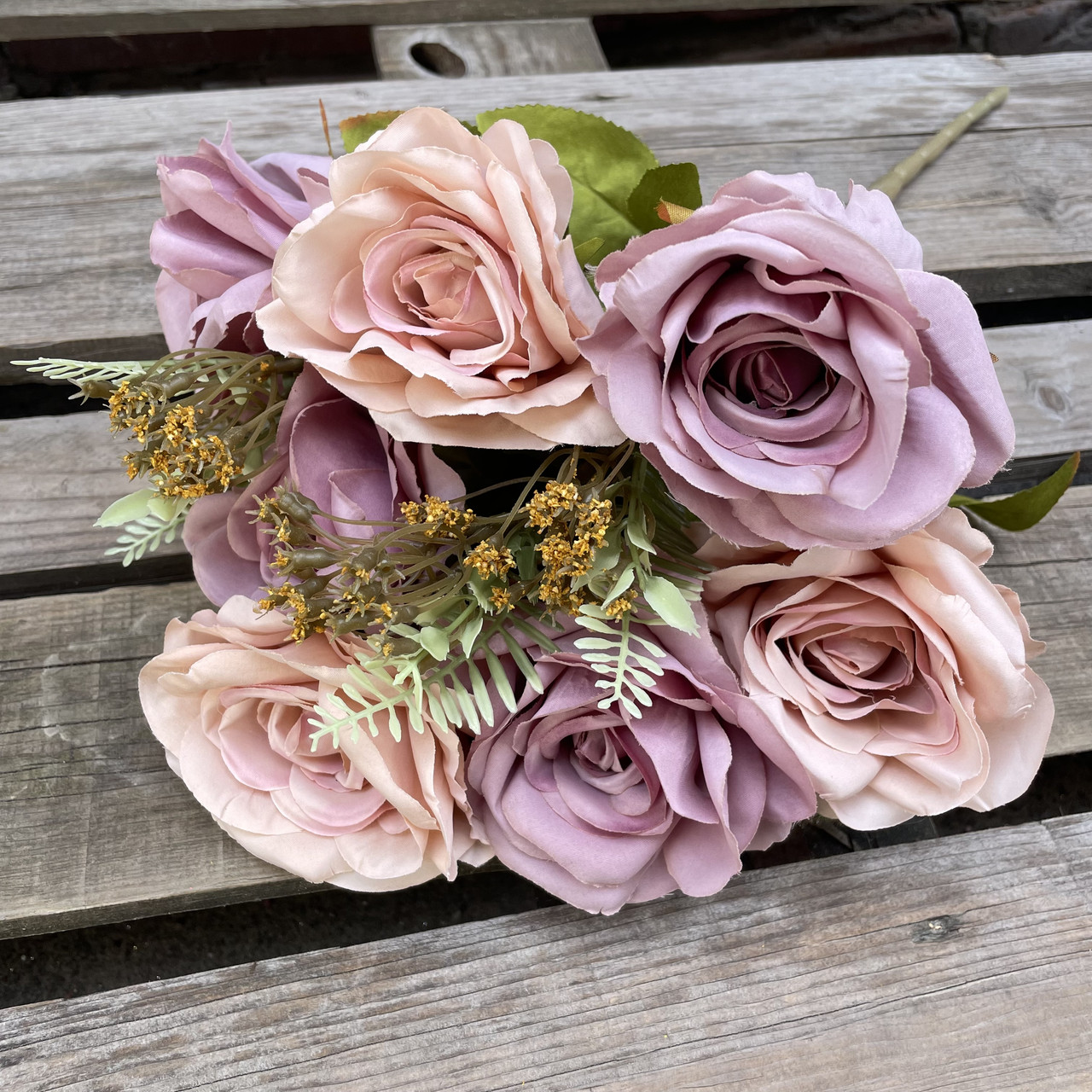 Букет троянд 56 см мікс персиково пудрових, фото 1