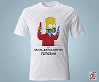 Женская футболка с принтом  Барт к зомби-апокалипсису готов XXL