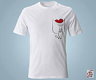 Жіноча футболка з принтом SIMON`S CAT Кишеня із серцем. XXL