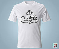 Женская футболка с принтом SIMON`S CAT с тарелкой. XXL
