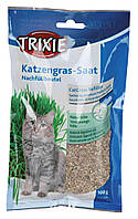 Насіння для вирощування Trixie 100 г. Трава для котів і кішок для гарного самопочуття та виведення шерсті