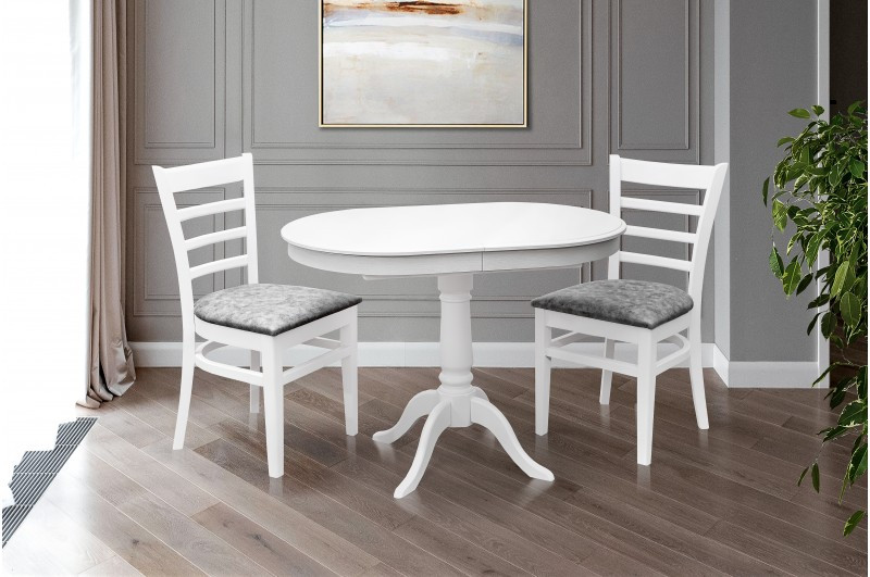 Стіл обідній Анжеліка 100-130 см (білий), фото 1
