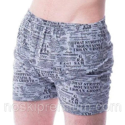 Чоловічі труси сімейні 100% бавовна Ezgi - Газета, Туреччина, розмір №14 (60-62), сірі, 08985, фото 1