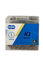 Ланцюг KMC K1 WIDE Silver 1 швидкісний 112 ланок + замок ланцюга