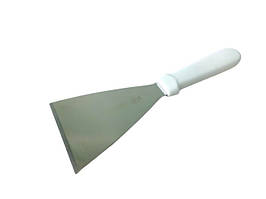 Лопатка кухонна шпатель із нержавіючої сталі Лопатка кулінарна з пластиковою білою ручкою 13,5*10cm L 26.5cm