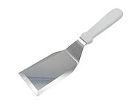 Лопатка кухонная изогнутая шпатель из нержавеющей стали с пластиковой ручкой 12,5 * 7 cm L 29 cm