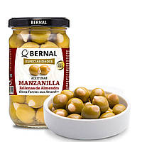 Оливки Bernal Especialidades, фаршировані Мигдалем, Manzanilla Rellenas de Almendra, 300 г