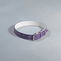 Ошейник для собак кожаный (двойной) "Барвы" ширина 12 мм, длина 20-25 см, фиолетовый