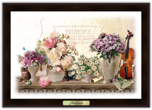 Еко-картина "Прованс" - "Букети піон та скрипка"