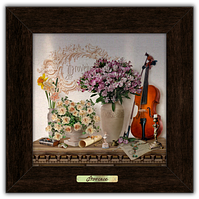 Декоративна картина з металу та натурального дерева "Прованс" - "З скрипкою"