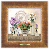 Класична дерев'яна картина "Прованс" - "Букет тюльпанів "
