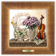 Классическая деревянная картина "Прованс" - "Скрипка"