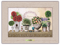 Классическая деревянная картина "Прованс" - "Букеты георгин и роз"