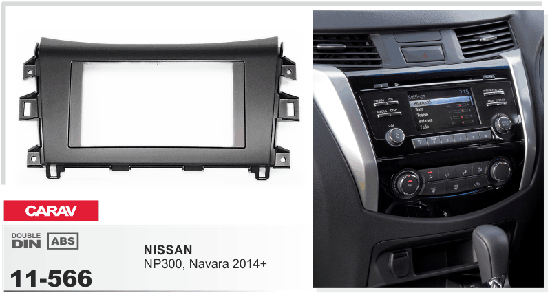 2-DIN переходная рамка NISSAN NP300, Navara 2014-2016 (Black), CARAV 11-566 - фото 1 - id-p308600874