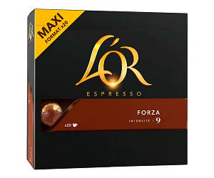 Nespresso капсули L'OR Espresso Forza 20 капсул Неспресо Франція Льор