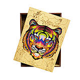 Середній Фігурний Дерев'яний Пазл Woods Story Тигр (Володар Джунглів) L, фото 7