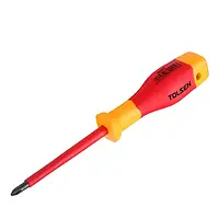 У нас: Ізольована викрутка з наконечником хрест PH1 до 1000 В Tolsen Tools Premium 80 мм EVO