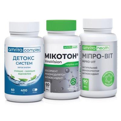 Детокс комплекс на месяц из 3х натупальных препаратов. Микотон, Мипро-вит, Детокс систем