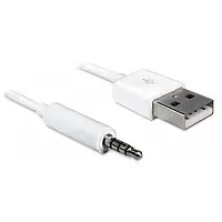У нас: Кабель аудіо USB для iPod Shuffle PowerPlant S0483 Jack 3.5mm M 4 pin -USB AM 0.15м білий EVO