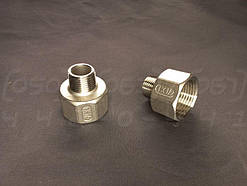 Футорка зворотна різьбова нержавіюча DN25x15 (1"х1/2"), н/ж сталь AISI 304, Class 150, BSPP, лита