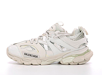 Кросівки чоловічі Balenciaga Track світло-бєжеві, Баленсіага Трек натуральна шкіра, текстиль, прошиті код KD-12484.