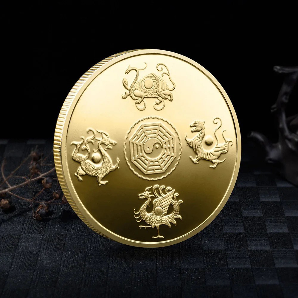 Золотая монета Созвездия Зеленого Дракона для успеха Удача и правильный выбор времени - фото 2 - id-p1821874244