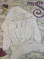 Детская блуза H&M для девочки белая с открытыми плечами Размер 164