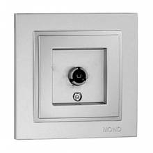 ТБ розетка кінцева з екраном із заземленням срібло 85x85 мм