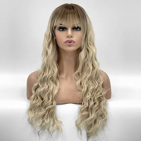 Довгі хвилясті перуки з чубчиком 745 (Термоволосся)