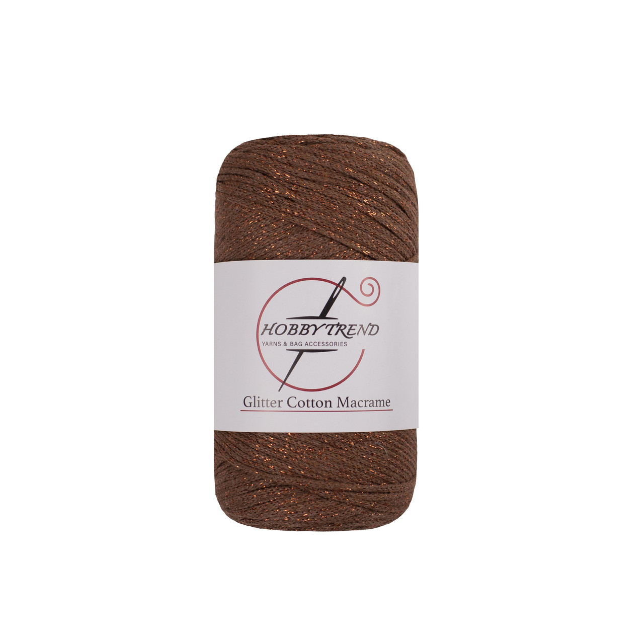 Бавовняний шнур плетений Hobby Trend Glitter. Браун. 240-260 г, 240-260 м, 2 мм