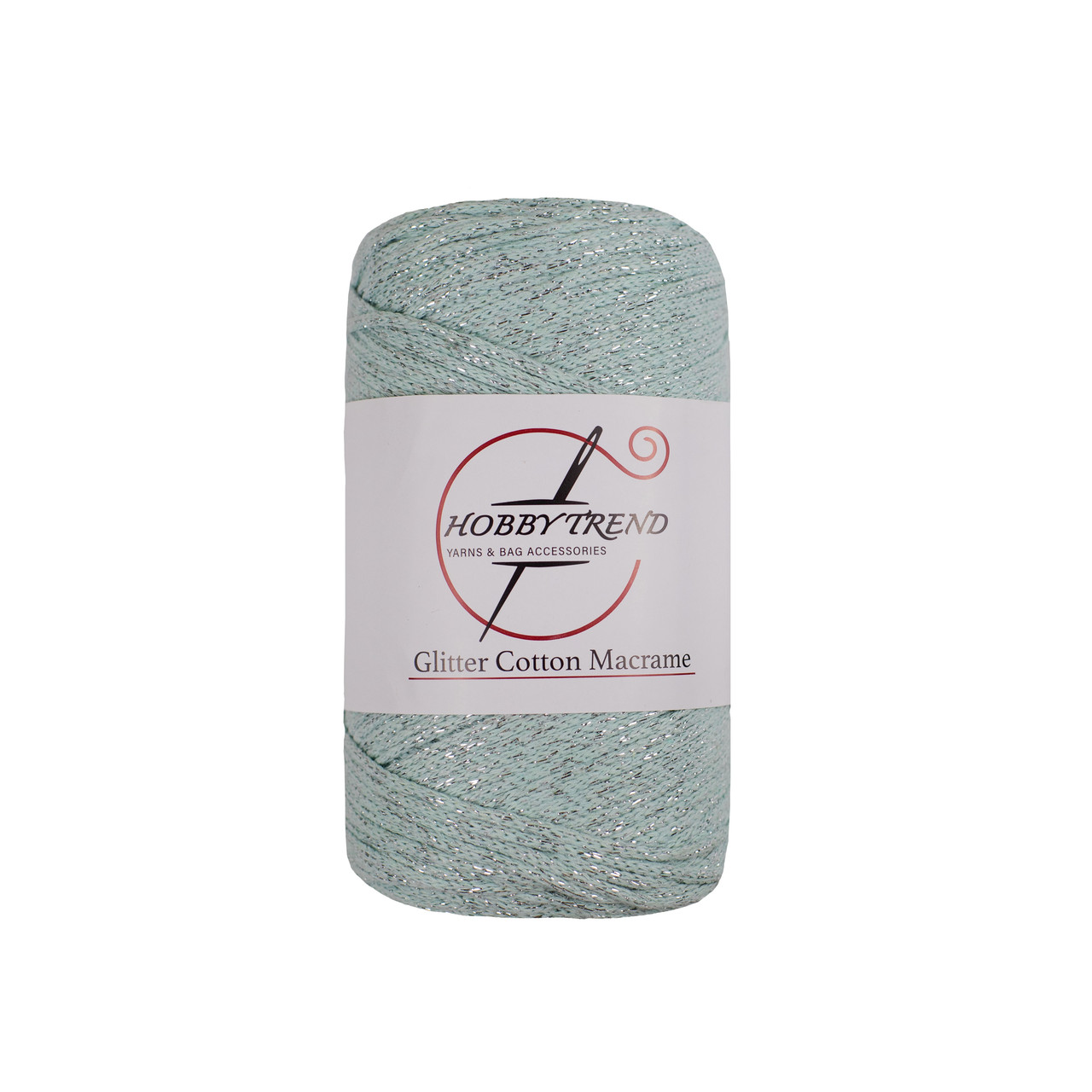 Бавовняний шнур плетений Hobby Trend Glitter. М'ята. 240-260 г, 240-260 м, 2 мм