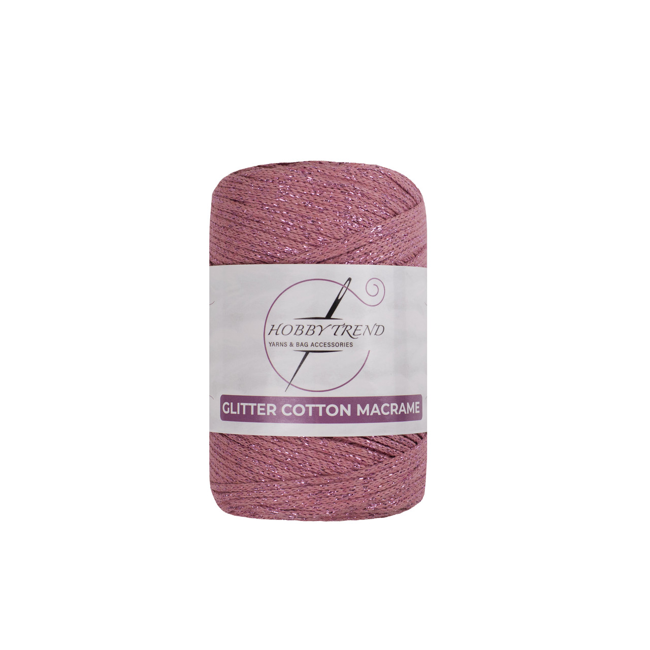 Бавовняний шнур плетений Hobby Trend Glitter. Рум'яна. 240-260 г, 240-260 м, 2 мм