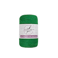 Хлопковый шнур плетеный Hobby Trend Glitter. Зелений. 240-260 г, 240-260 м, 2 мм