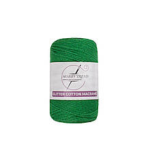 Бавовняний шнур плетений Hobby Trend Glitter. Зелений. 240-260 г, 240-260 м, 2 мм