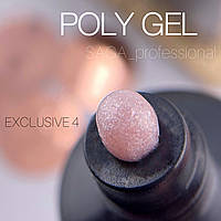 Полигель Saga Poly Gel Exclusive №4 (бледно-розовый с шиммером) 30 мл
