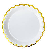 Одноразовые тарелки "Golden wave" (10 шт.), Ø - 18 см., цвет - белый