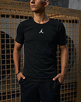 Мужская футболка Jordan черная хлопковая летняя | Тенниска Джордан спортивная на лето (Bon)